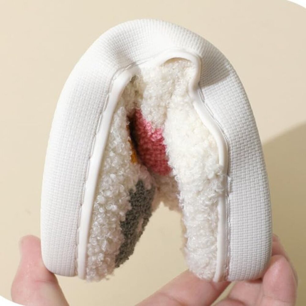 Plush Embroidered Slippers Soft Fluffy Warm Indoor Outdoor Unisex - Picture 7 of 7